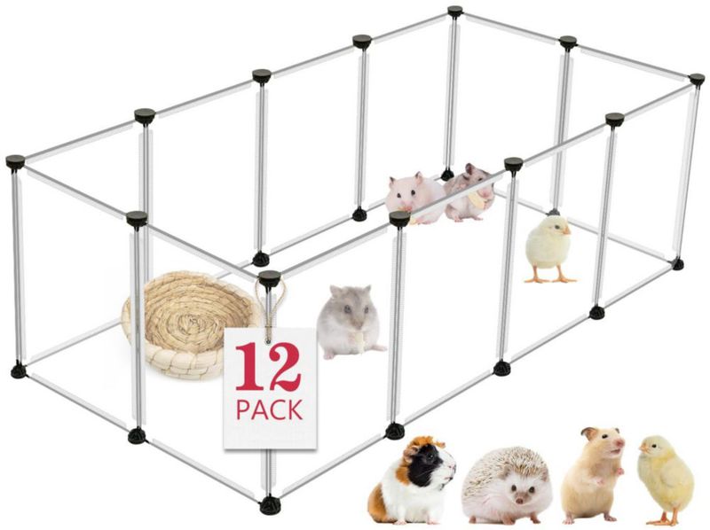 Corral para mascotas VISCOO de 12 paneles 122x61x41 cm portátil