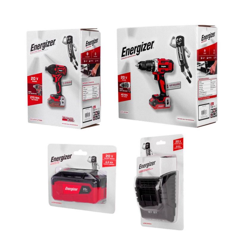 Combo de Rotomartillo y Destornillador Inalámbricos Energizer  EZLCOM1650-CB4