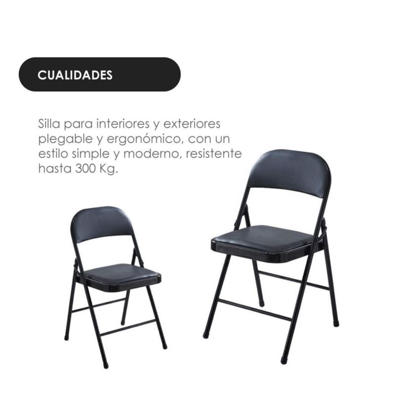 Ilios Innova Silla plegable acojinada  Negra