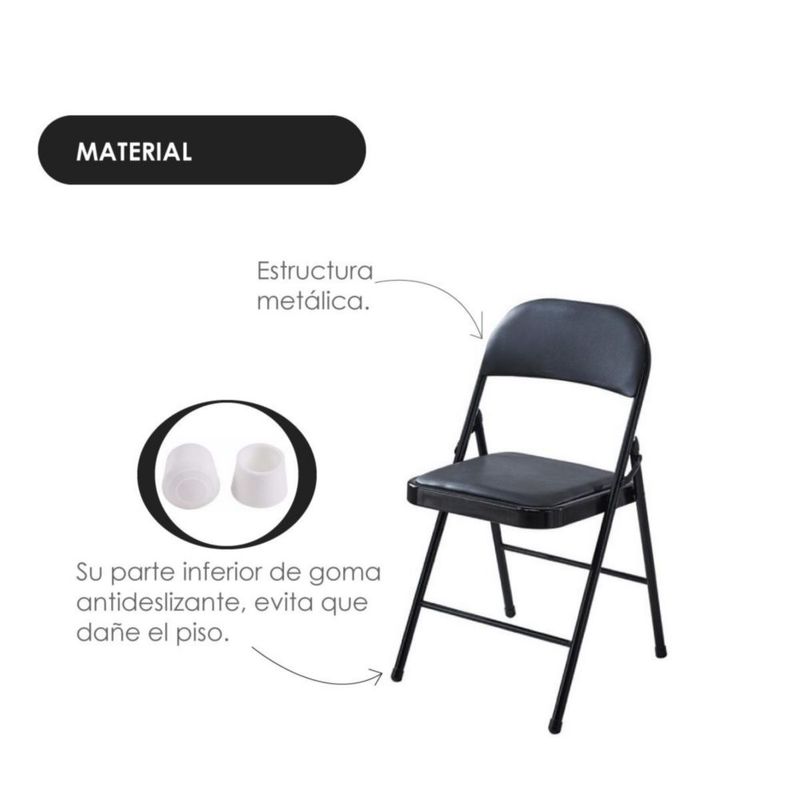 Ilios Innova Silla plegable acojinada  Negra
