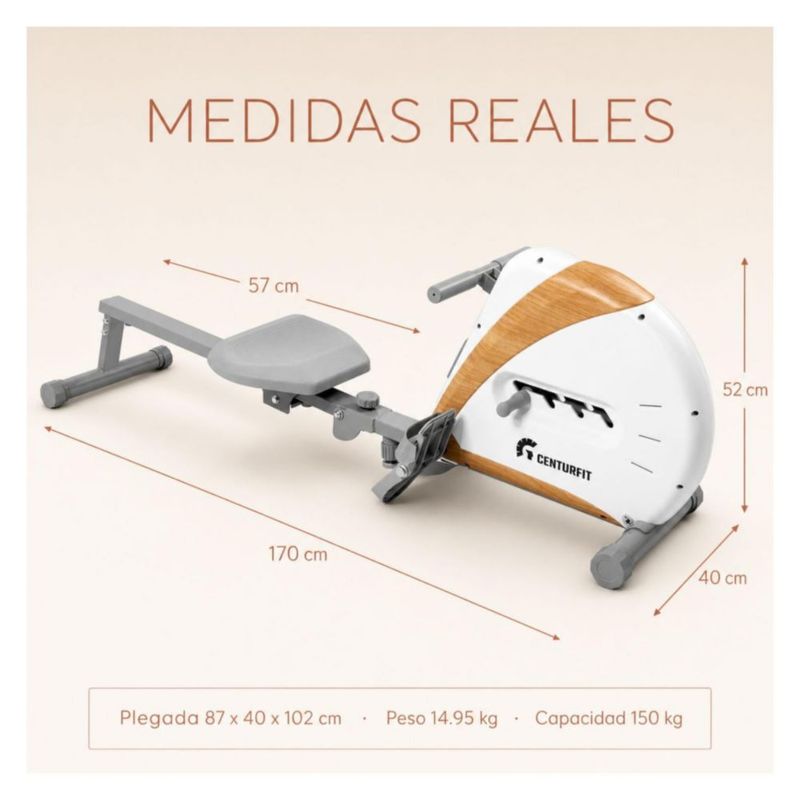 Maquina Remadora Plegable Remo Contador 4 Niveles Indoor Gym