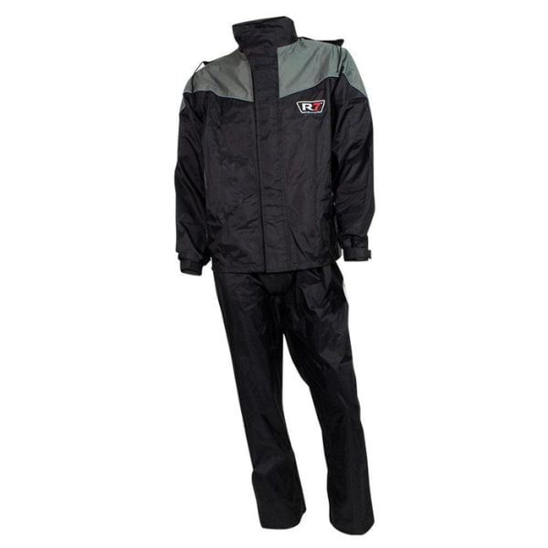 IMPERMEABLE PARA MOTO R7 PREMIUM NEGRO GRIS RIDER ONE
