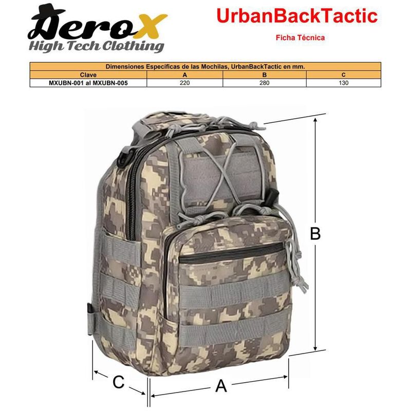 Bolso de Pecho Estilo Militar MXUBN-002 UrbanBackTactic Mochila de Hombro