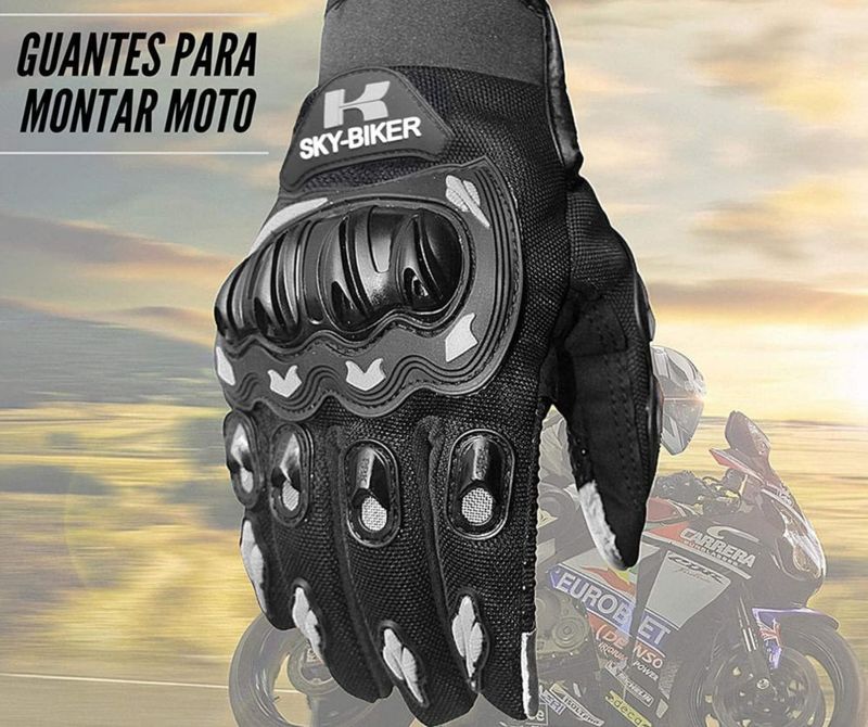 Guantes para Motociclista, Antideslizante, Cómodos y Ligero (gris XXL)