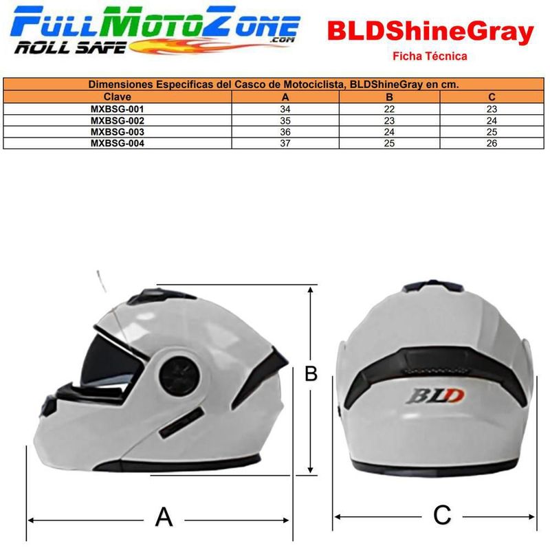 Casco Resistente Caída MXBSG-003 BLDShineGray Casco Moto Viaje