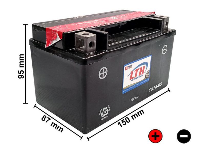 MOTOBATERIA DE GEL LTH 12V 6AMP 90CCA AGM