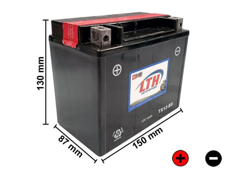 BATERIA DE GEL LTH AGM MOTO MODELO TX12-BS