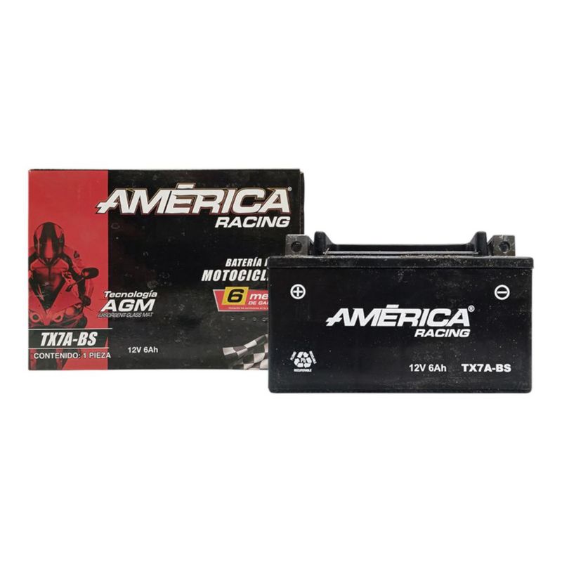BATERIA GEL AMERICA MOTO 12V 6AMP MODELO TX7A-BS-AM