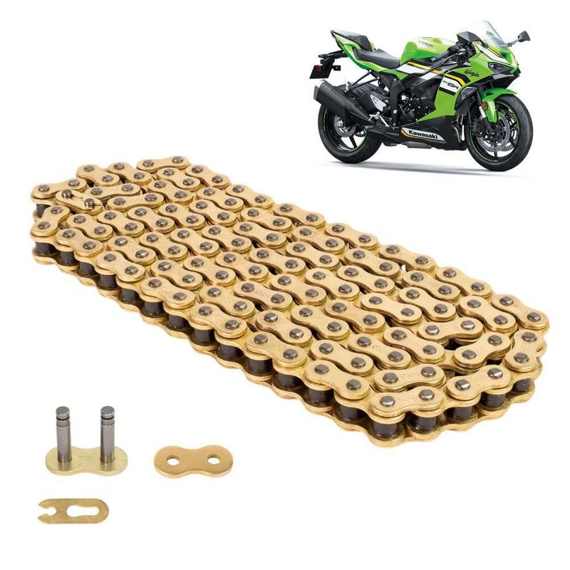 Cadena reforzada dorada 525h x126 moto leiruki