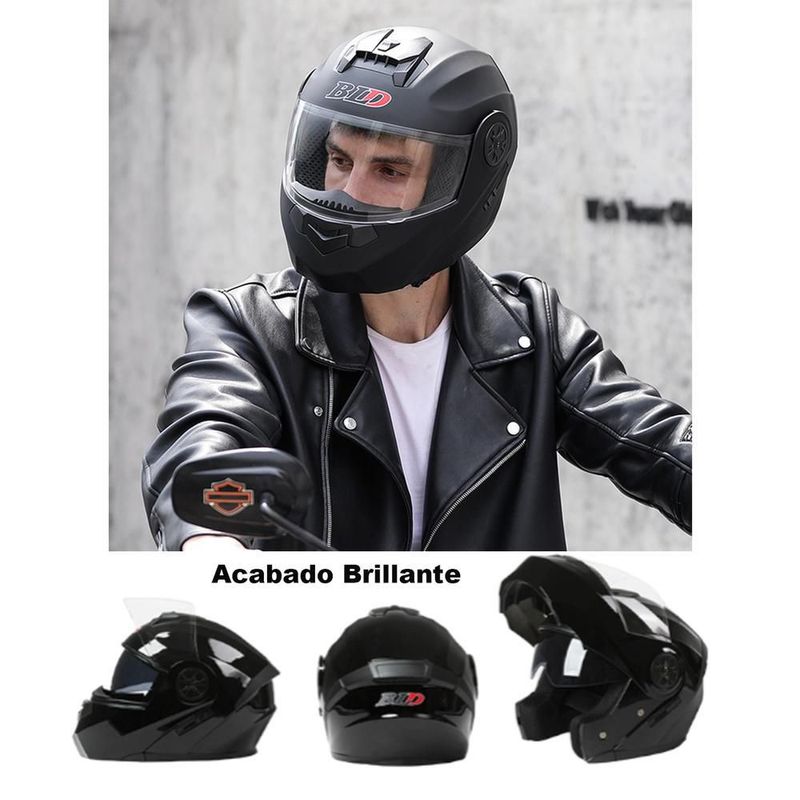 Casco Certificado DOT MXBLN-004 BLDShineBlack Seguridad Motocicleta