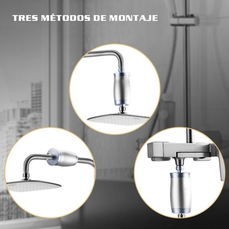 Filtro, purificador de agua, filtro de ducha, eliminación de cloro de ducha y baño, material metálico.HOGAWAY
