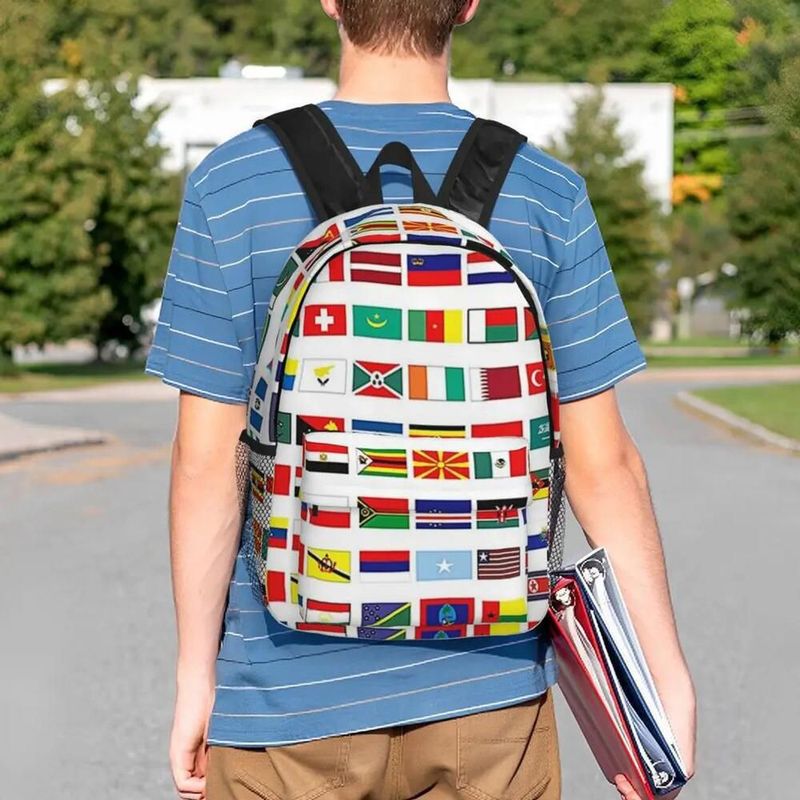 Mochila con Estampado mundial MXFMB-002 GloFlagsBlack Mochila con Estilo internacional