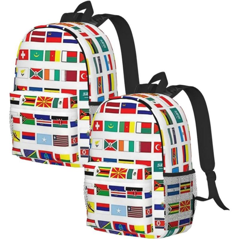 Mochila con Estampado mundial MXFMB-002 GloFlagsBlack Mochila con Estilo internacional