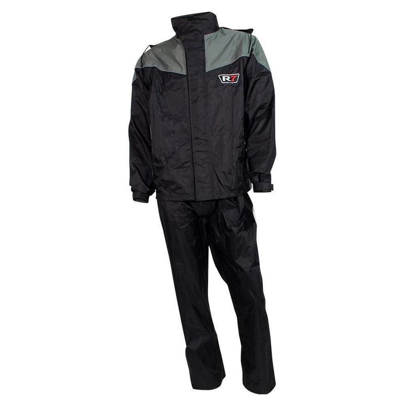 IMPERMEABLE PARA MOTO R7 PREMIUM NEGRO GRIS RIDER ONE