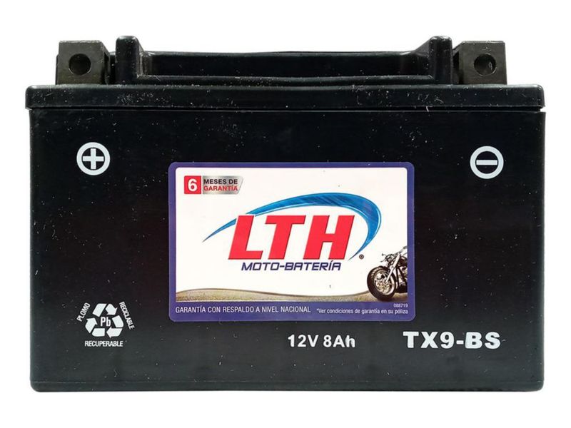 MOTOBATERIA DE GEL LTH 12V 8AMP 120CCA MODELO TX9-BS