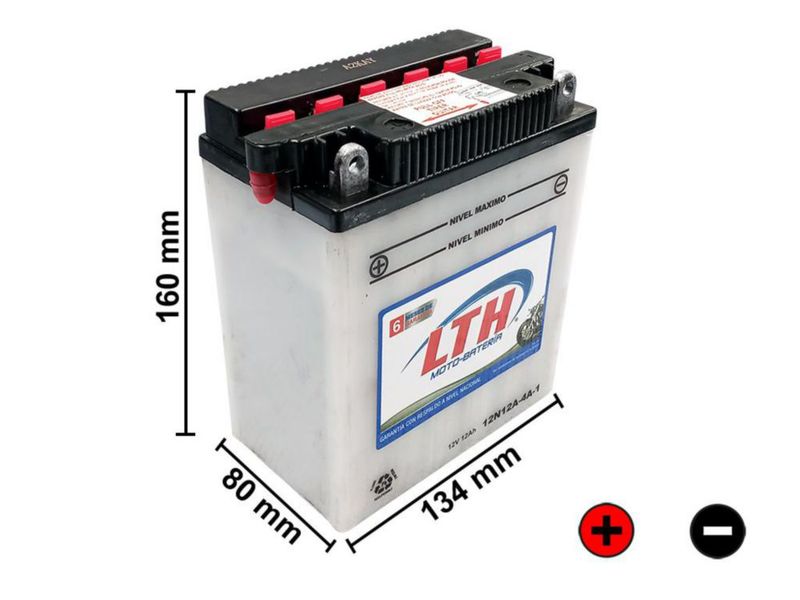 MOTOBATERIA LTH 12V 12AMP MODELO 12N12A-4A-1
