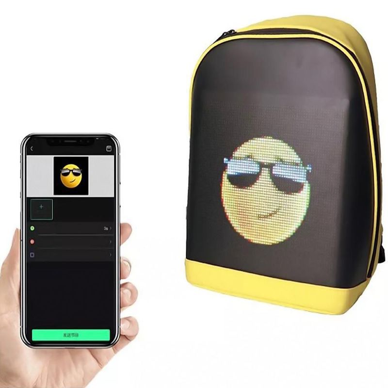 Mochilas Pantalla led MXPXY-003 PixelYellow Mochila con Pantalla RGB