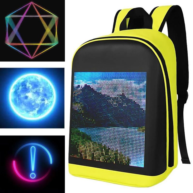 Mochilas Pantalla led MXPXY-003 PixelYellow Mochila con Pantalla RGB