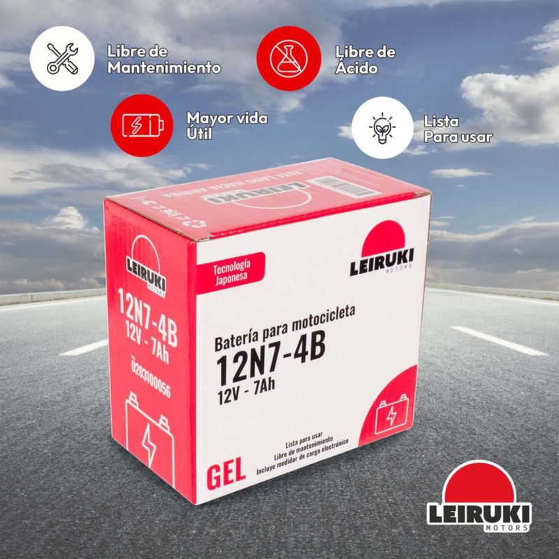 Bateria Gel Moto 12n7-4B Honda Yamaha Kawasaki KTM Leiruki