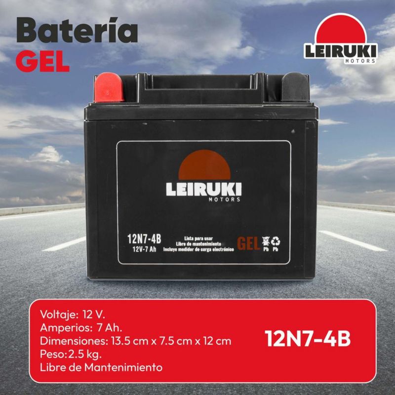 Bateria Gel Moto 12n7-4B Honda Yamaha Kawasaki KTM Leiruki