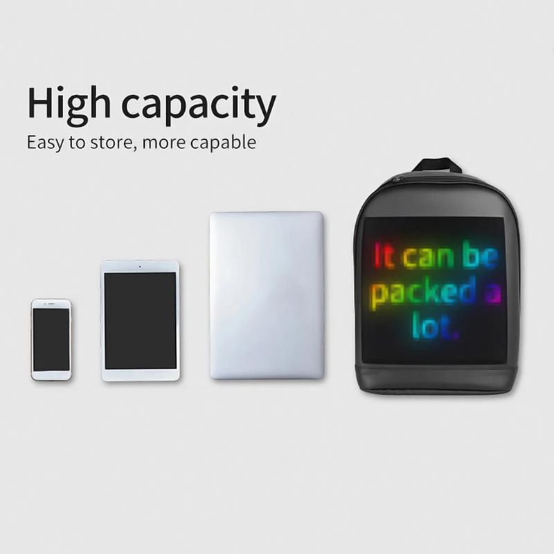 Mochila LED MXPXL-002 PixelBlack Bolsa Impermeable