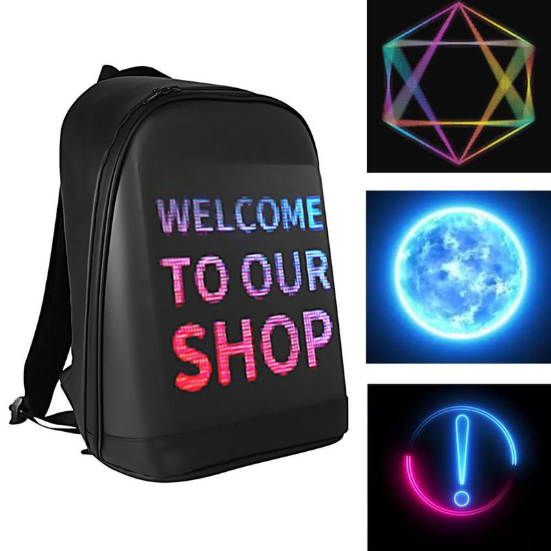 Mochila LED MXPXL-002 PixelBlack Bolsa Impermeable