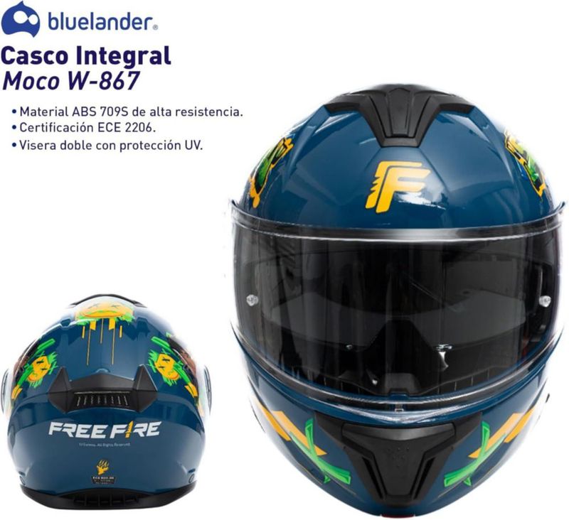 Casco Integral Abatible con Certificación ECE, Bluelander, Cascos de Doble Visera Transpirable y Cómodo,Azul, Unisex, (TALLA M)