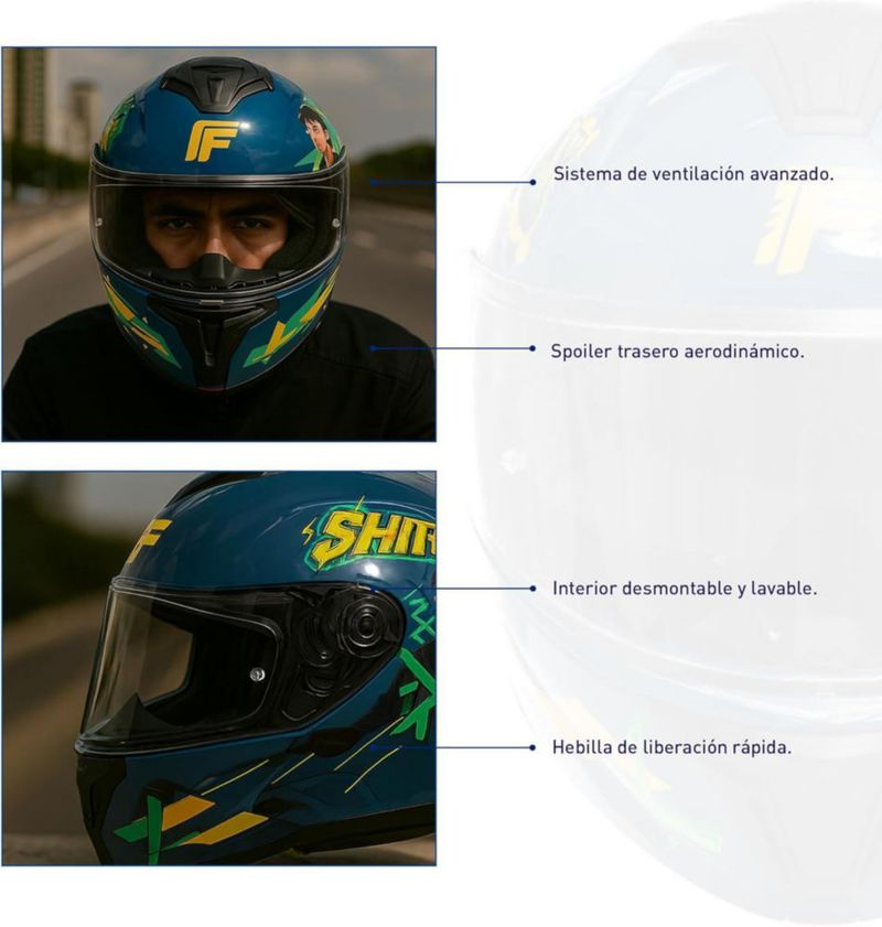 Casco Integral Abatible con Certificación ECE, Bluelander, Cascos de Doble Visera Transpirable y Cómodo,Azul, Unisex, (TALLA M)