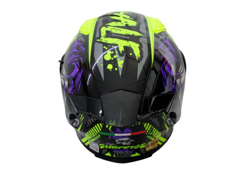 Casco Para Moto Cerrado Half Brillante Visor Revo Espejo Lente Humo Pinlock Certificado Ece-22.06 Talla M