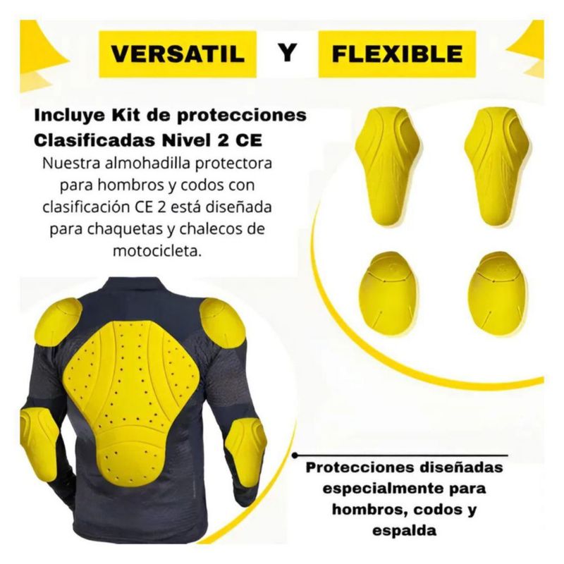 Protecciones Para Chamarra Punto Extremo Nivel 2 Ce Moto Rider One