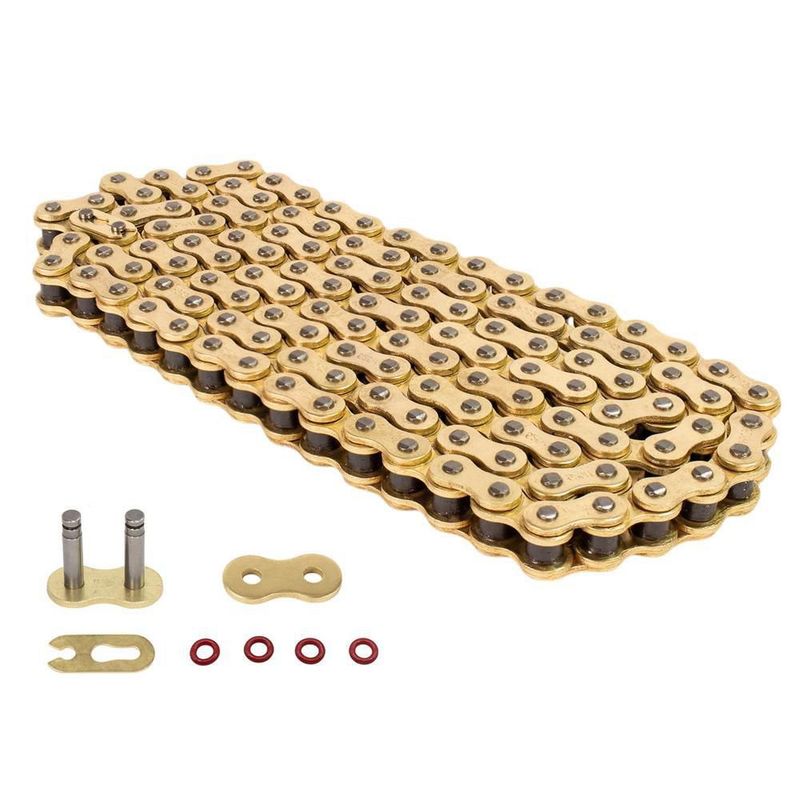 Cadena 428hpo-136 para motocicleta dorada anticorrosiva