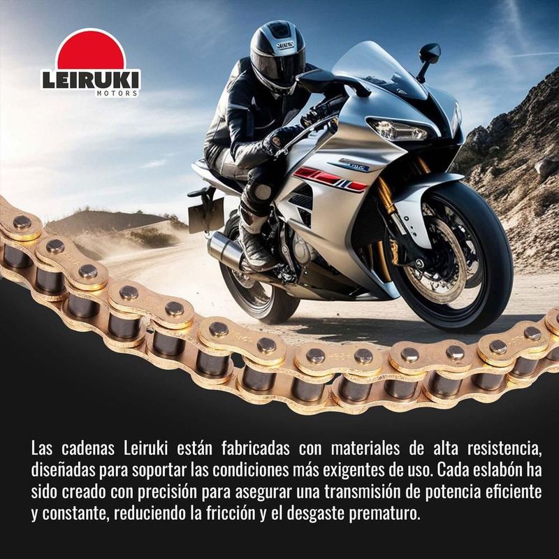 Cadena 428hpo-136 para motocicleta dorada anticorrosiva