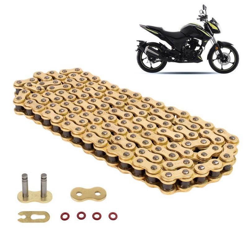 Cadena 428hpo-136 para motocicleta dorada anticorrosiva