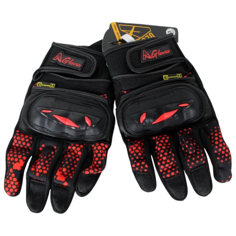 Guantes a Gloves Proteccion en nudillos Smart Touch Negro Rojo Talla L
