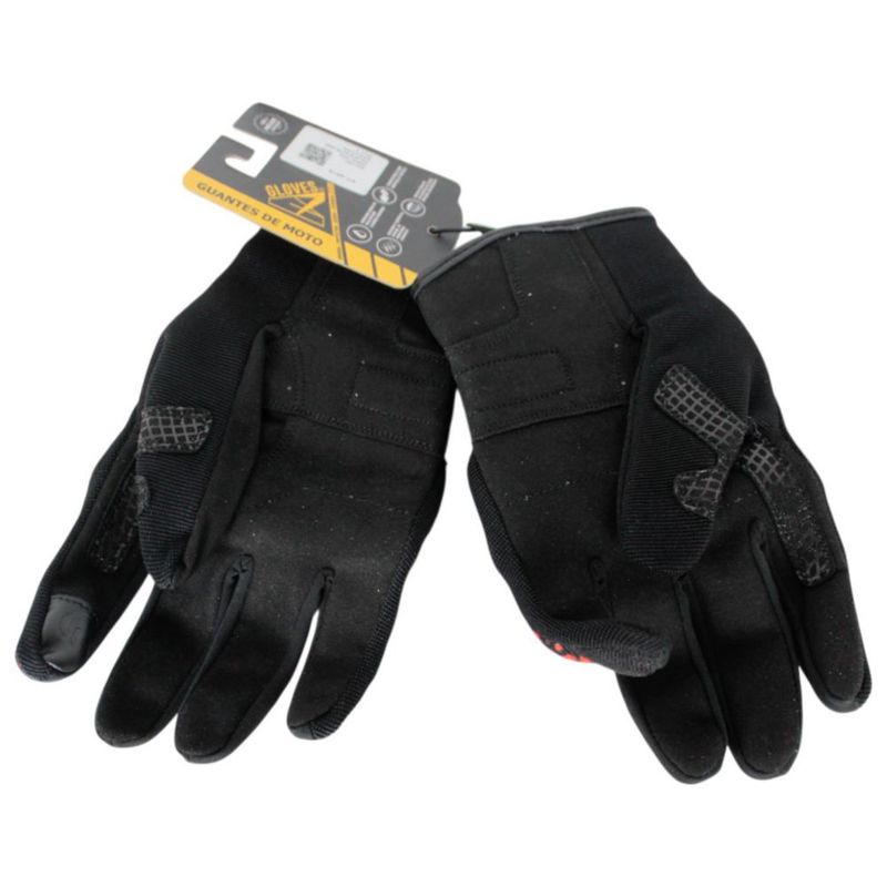Guantes a Gloves Proteccion en nudillos Smart Touch Negro Rojo Talla L