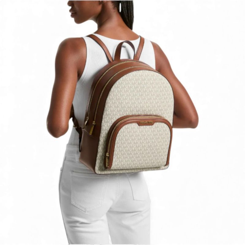 Mochila Michael Kors Monograma Beige