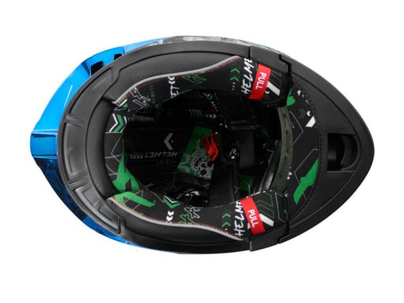 Casco Para Moto Abatible Alebrije Half Gris Doble Visor Revo Azul Transparente Lente Humo Certificado Dot Talla M