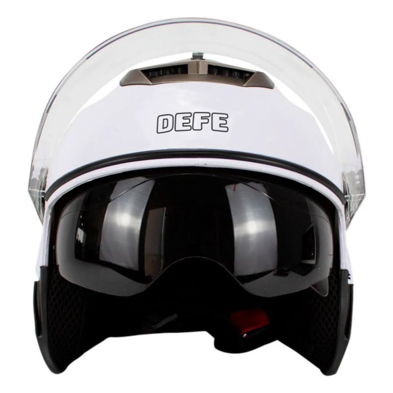 Casco Motocicleta Abierto 3/4 Visera Doble Hd Abatible Dot Blanco Mediano