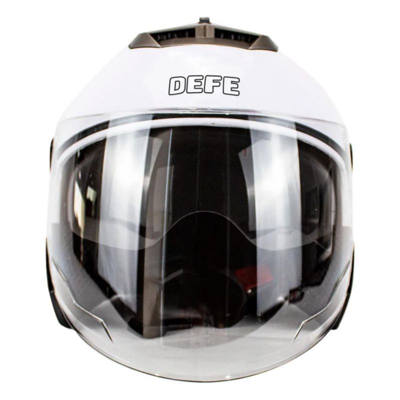 Casco Motocicleta Abierto 3/4 Visera Doble Hd Abatible Dot Blanco Mediano
