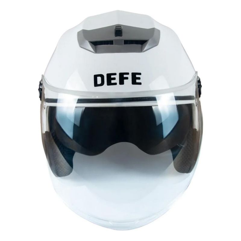 Casco Motocicleta Abierto 3/4 Visera Doble Hd Abatible Dot Blanco Mediano