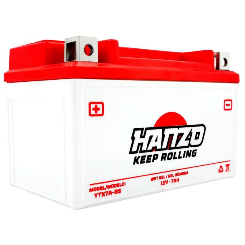 BATERIA HANZO GEL HUMEDA 12V 7Ah POLOS +,-