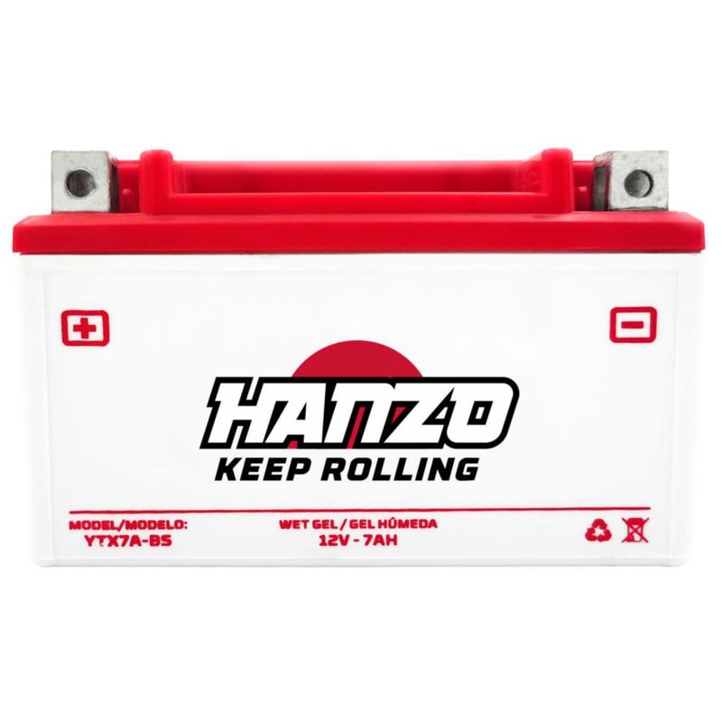 BATERIA HANZO GEL HUMEDA 12V 7Ah POLOS +,-