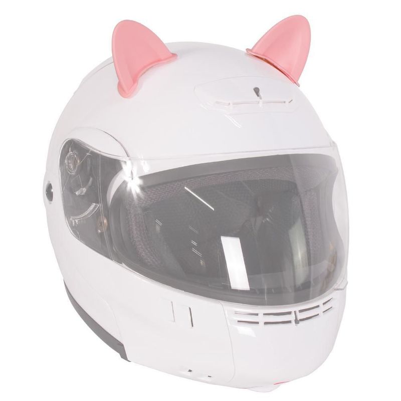 Orejas de gato para casco de moto rosas con luz kinlley