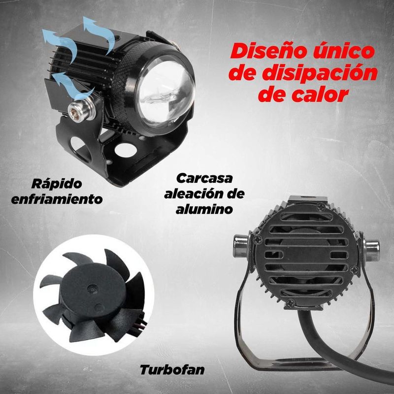 Faros auxiliares para motocicleta laser con base luz blanca y amarilla kinlley