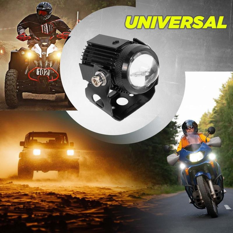 Faros auxiliares para motocicleta laser con base luz blanca y amarilla kinlley