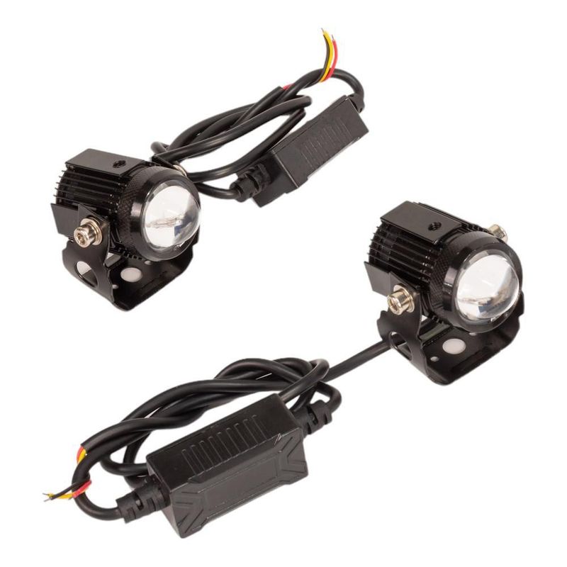 Faros auxiliares para motocicleta laser con base luz blanca y amarilla kinlley