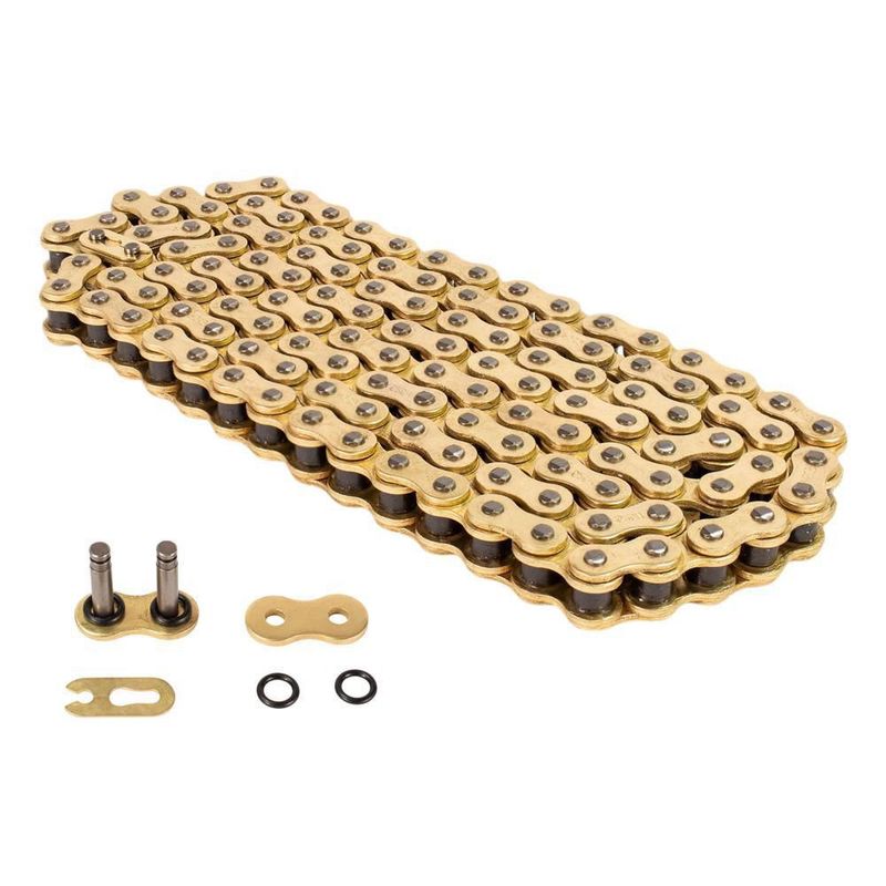 Cadena 520vo-126 dorada para motocicleta anticorrosiva