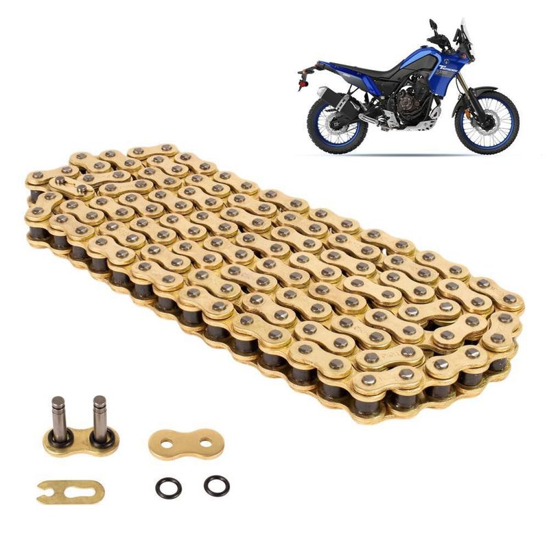 Cadena 520vo-126 dorada para motocicleta anticorrosiva