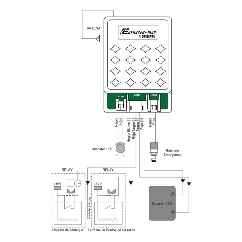 Alarma Antirrobo Moto Auto ENFORCER-1000 Con Control A Distancia Steelpro