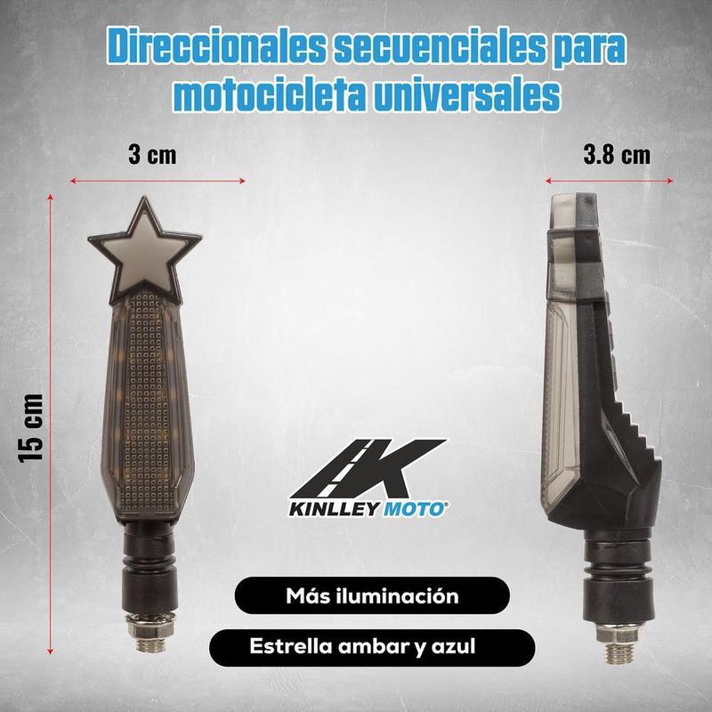 Direccionales para motocicleta universales con estrella r280 kinlley